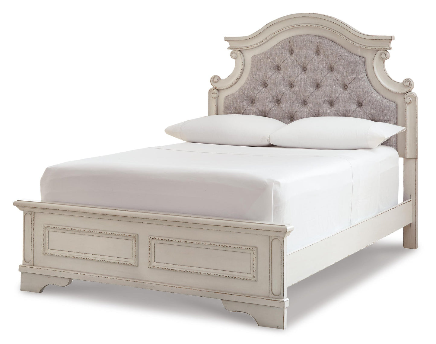 Realyn  Panel Bed With Mirrored Dresser