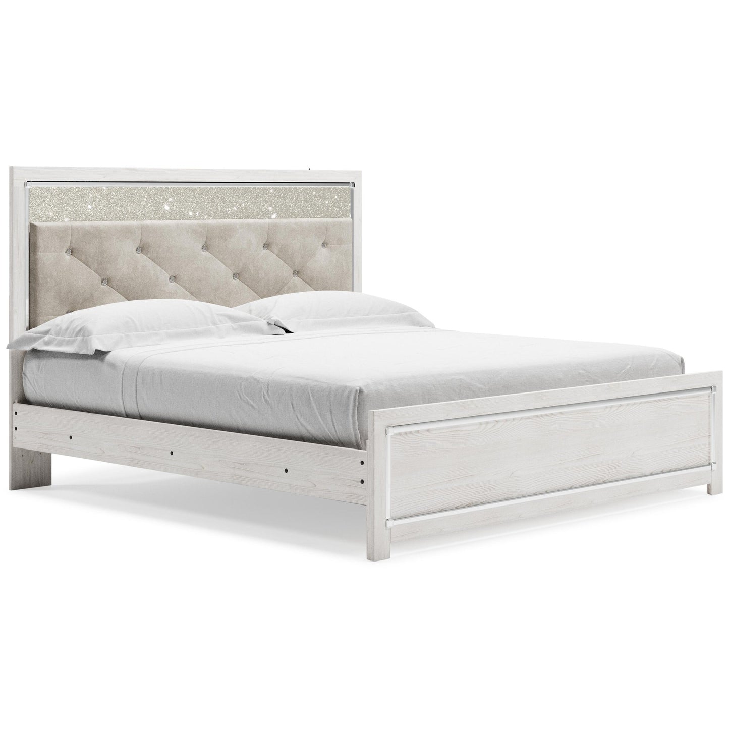 Altyra  Panel Bed With Mirrored Dresser