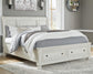 Robbinsdale California  Sleigh Bed With Storage With Mirrored Dresser
