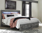 Baystorm  Panel Bed With 2 Storage Drawers With Mirrored Dresser, And Nightstand