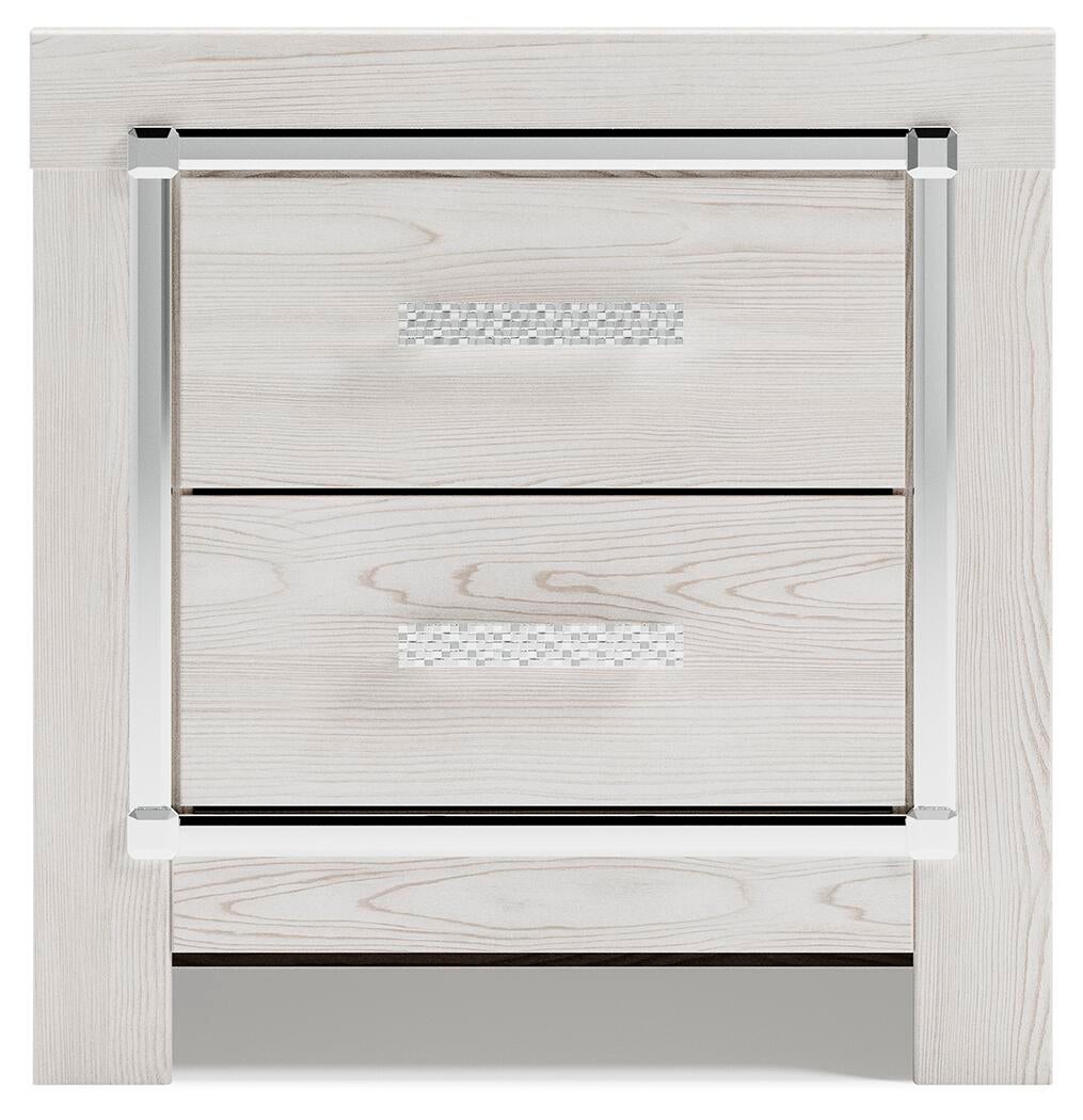 Altyra  Upholstered Storage Bed With Mirrored Dresser And Nightstand