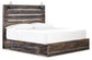 Drystan  Panel Bed With 2 Storage Drawers With Mirrored Dresser And Nightstand