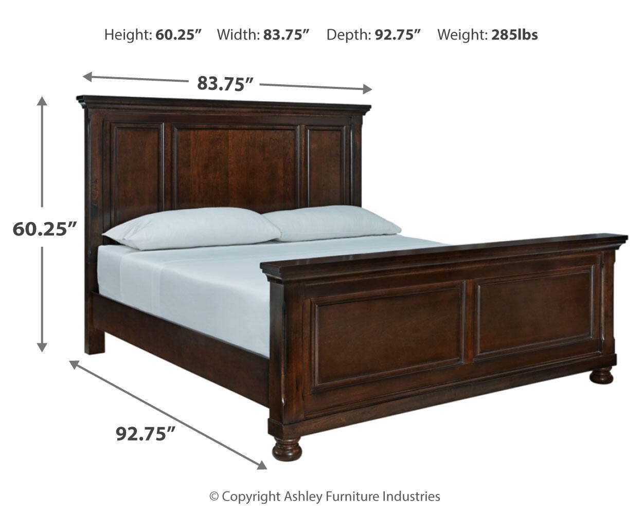Porter California  Panel Bed With Mirrored Dresser