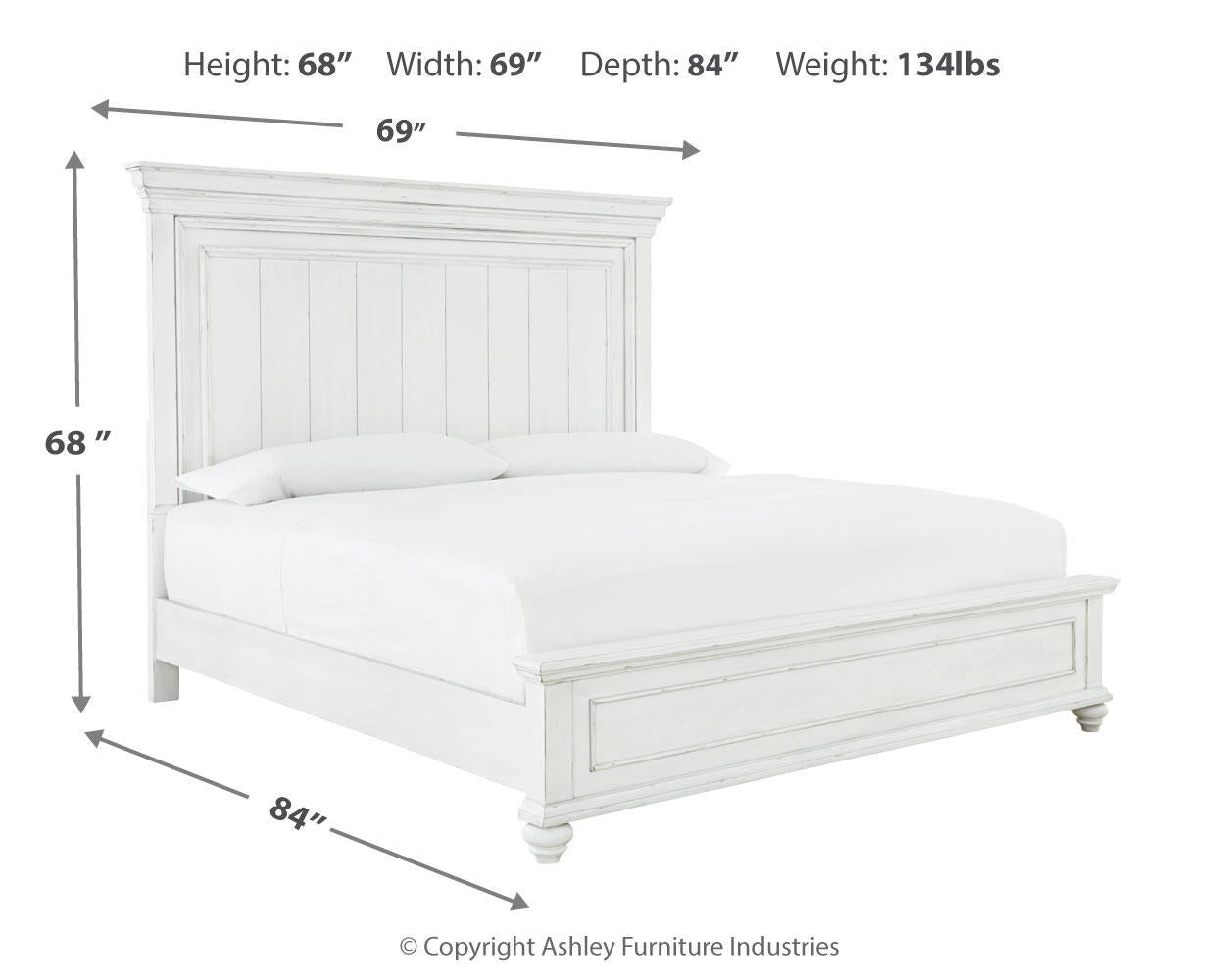 Kanwyn  Panel Bed With Mirrored Dresser, Chest And Nightstand