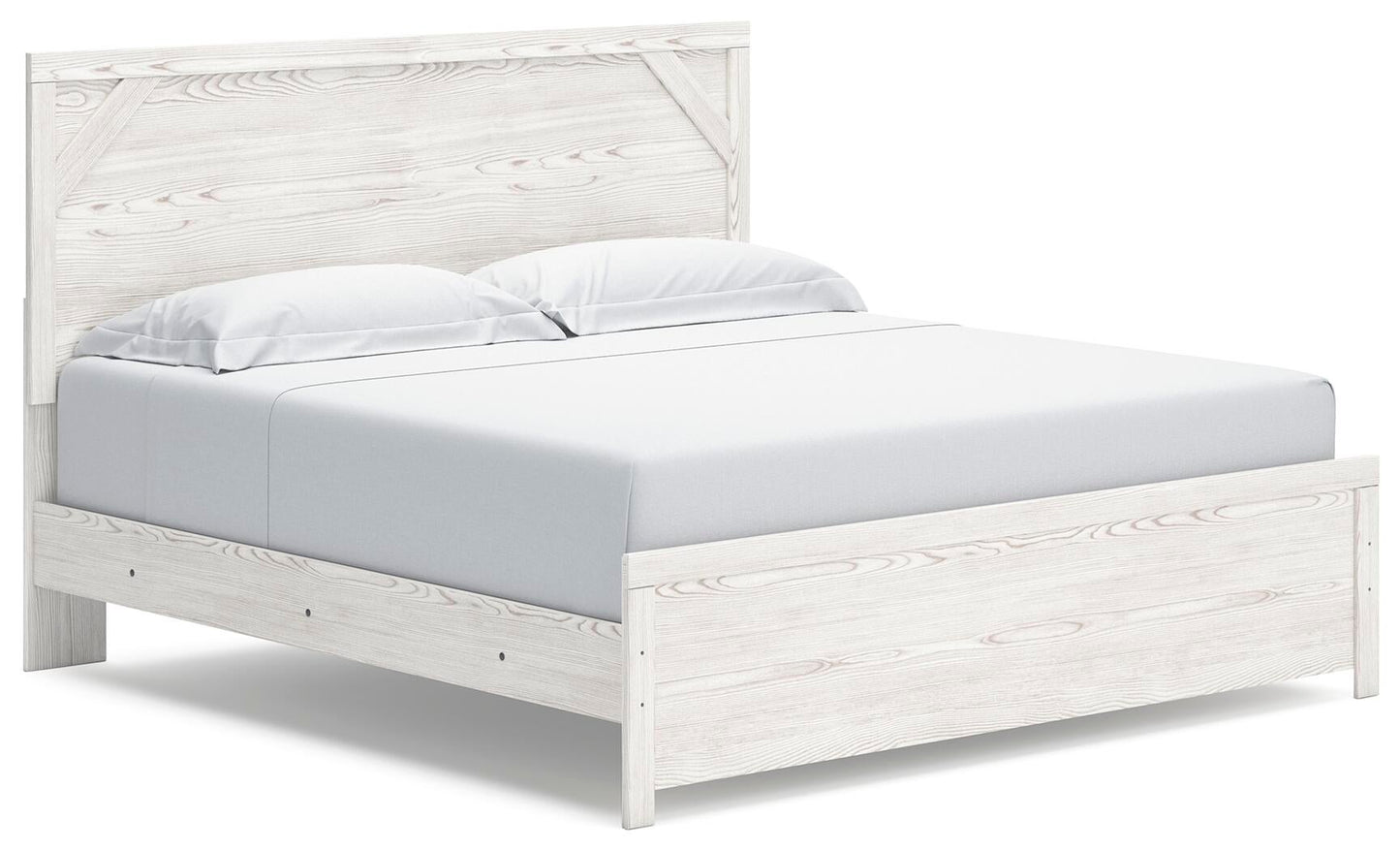 Gerridan  Panel Bed With Mirrored Dresser And Nightstand