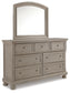 Lettner California  Panel Bed With Mirrored Dresser