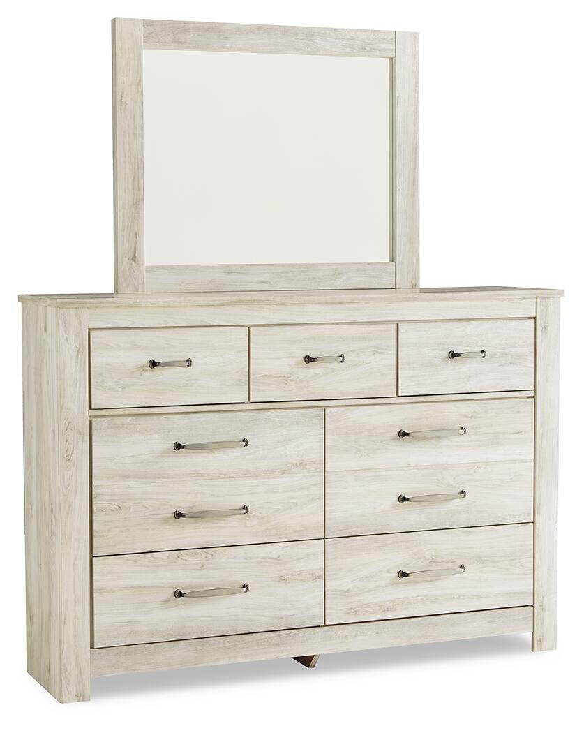 Bellaby  Platform Bed With 2 Storage Drawers With Mirrored Dresser And Nightstand