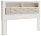 Altyra  Bookcase Headboard Bed With Mirrored Dresser