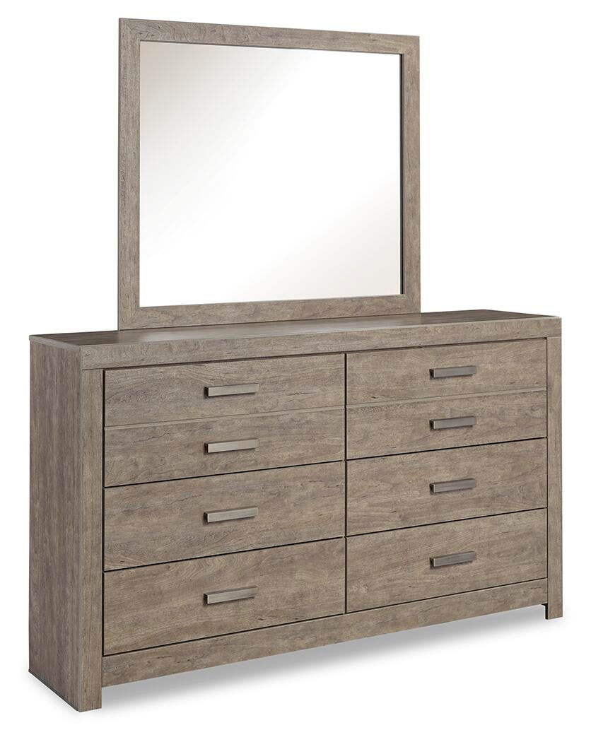 Culverbach  Panel Bed With Mirrored Dresser, Chest And Nightstand