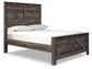 Wynnlow  Crossbuck Panel Bed With Mirrored Dresser, Chest And Nightstand