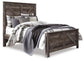 Wynnlow  Crossbuck Panel Bed With Mirrored Dresser, Chest And Nightstand