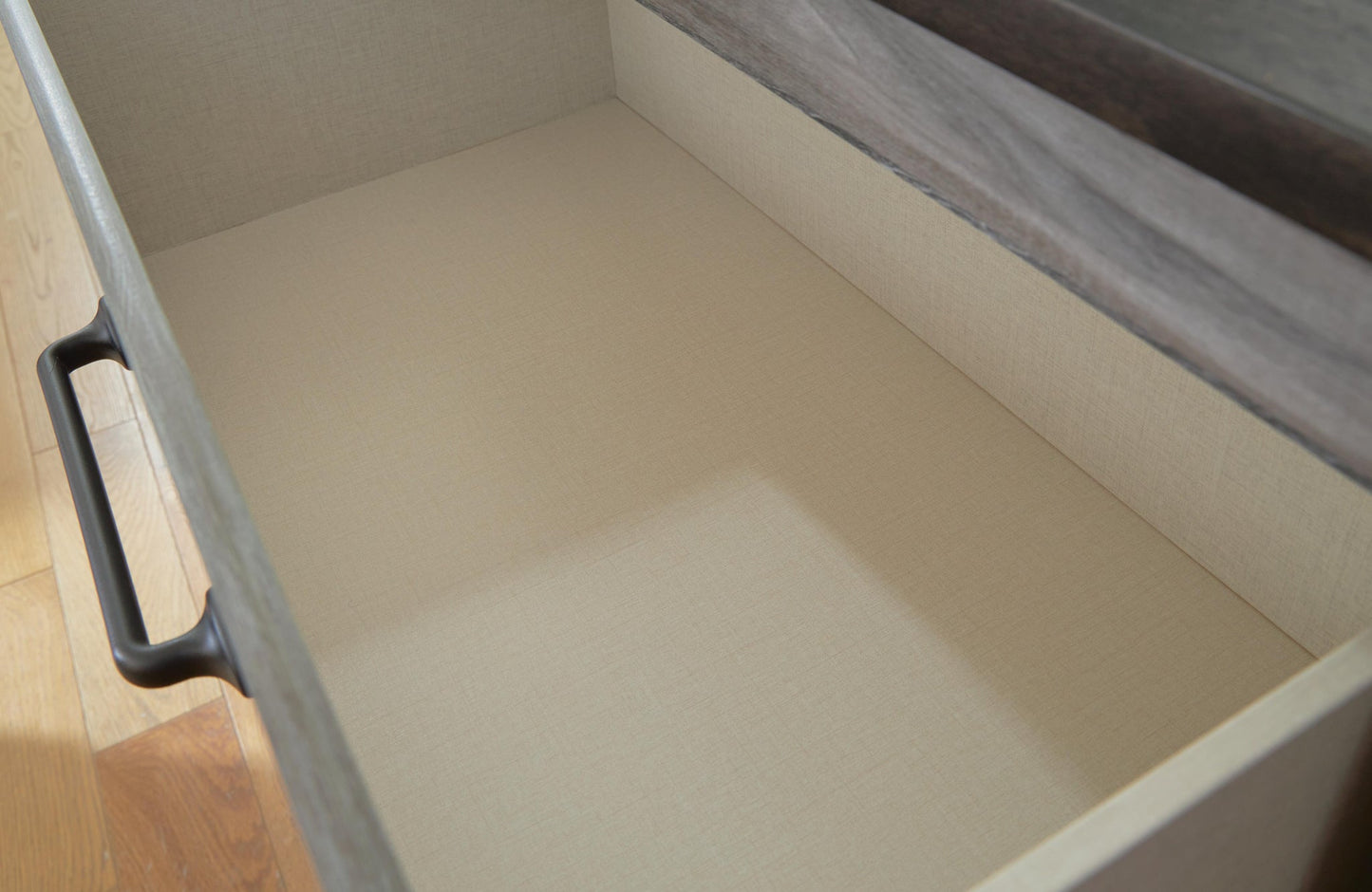 Bronyan  Panel Bed With Mirrored Dresser, Chest And Nightstand