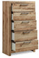 Hyanna  Panel Bed With 1 Side Storage, Dresser, Mirror, Chest And Nightstand