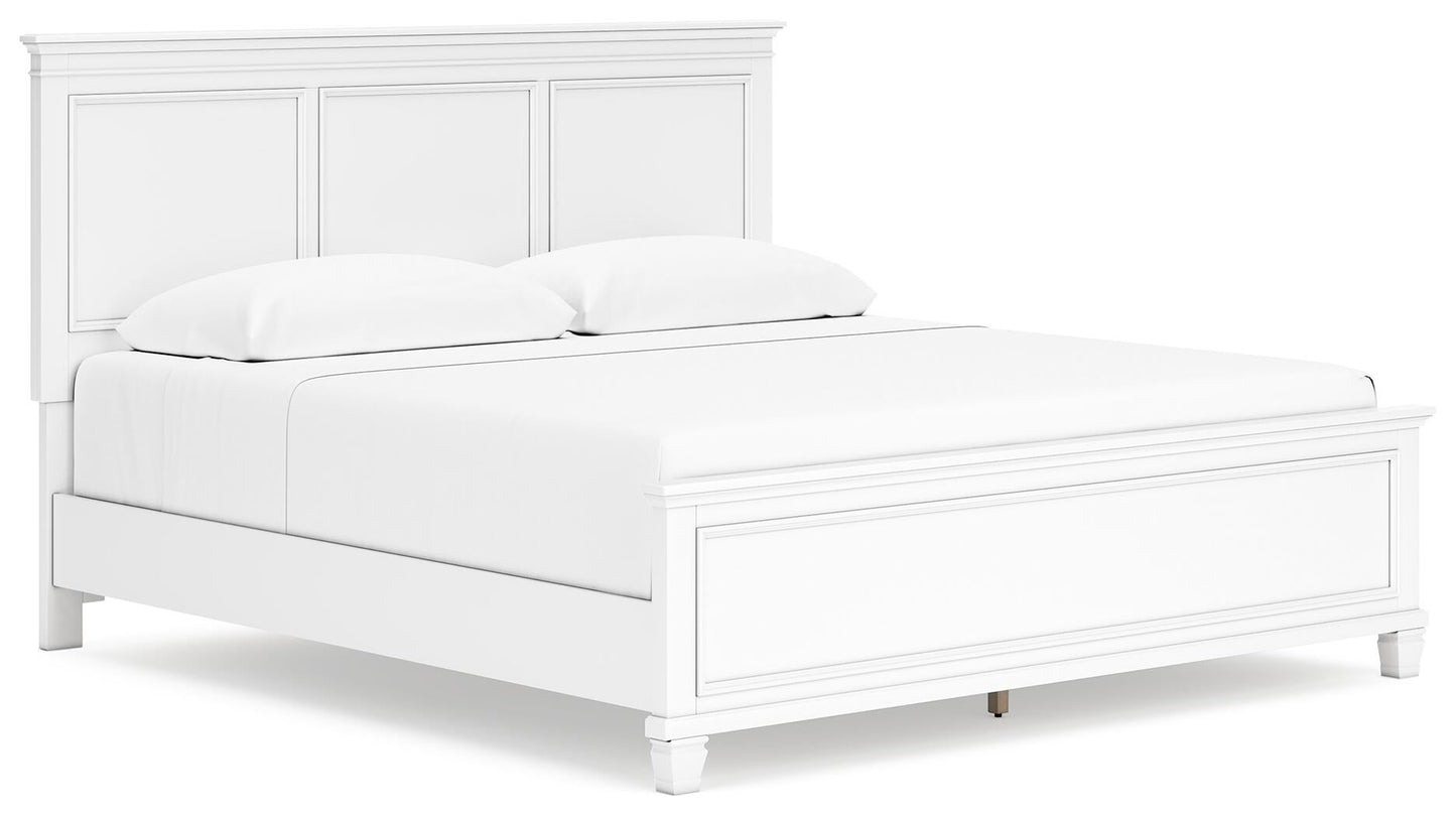 Fortman  Panel Bed With Mirrored Dresser