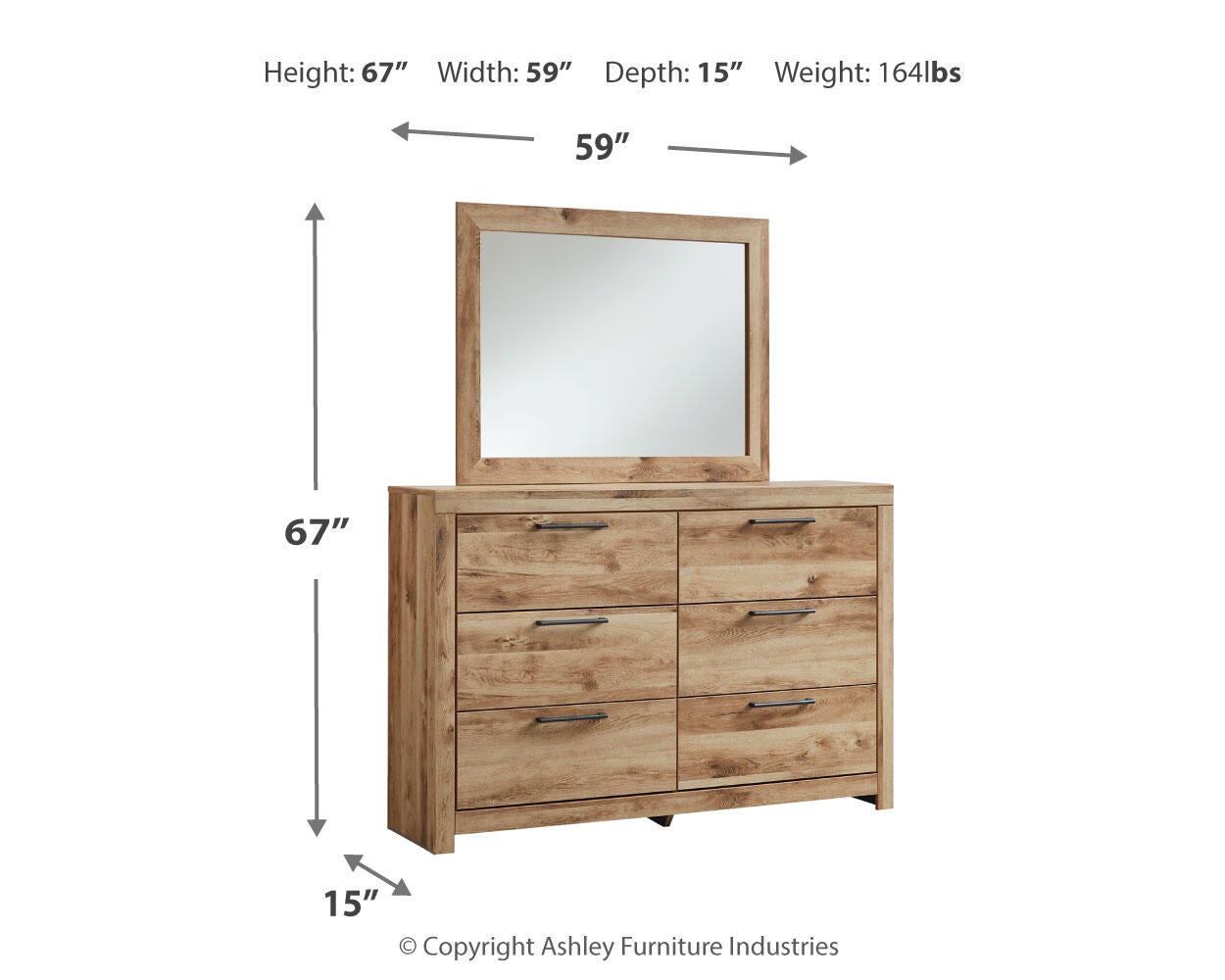 Hyanna  Panel Bed With 2 Side Storage, Dresser And Mirror