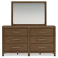 Cabalynn  Panel Bed With Storage With Mirrored Dresser