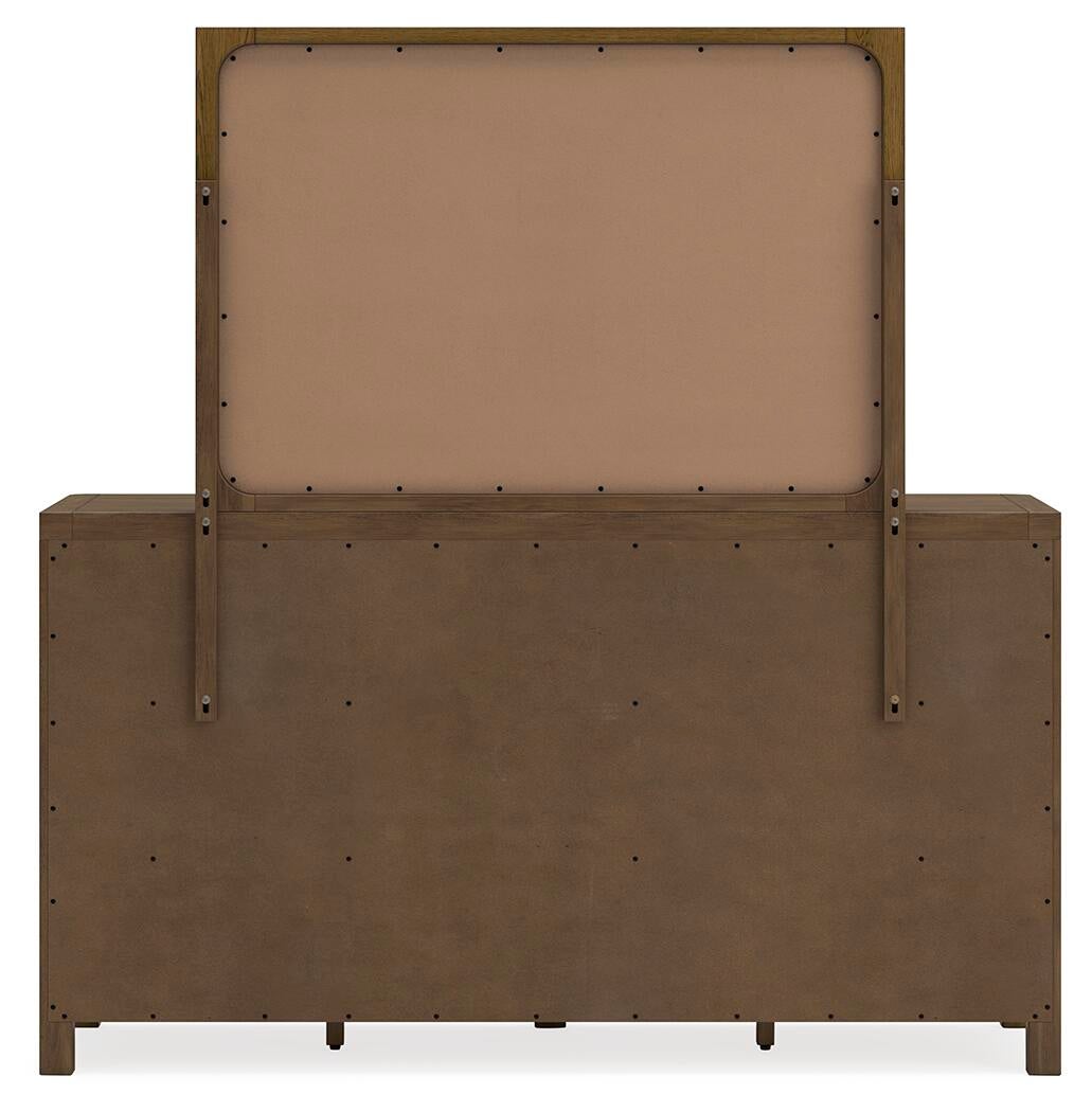 Cabalynn  Panel Bed With Storage With Mirrored Dresser