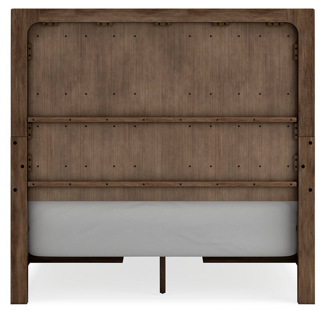 Cabalynn  Panel Bed With Storage With Mirrored Dresser