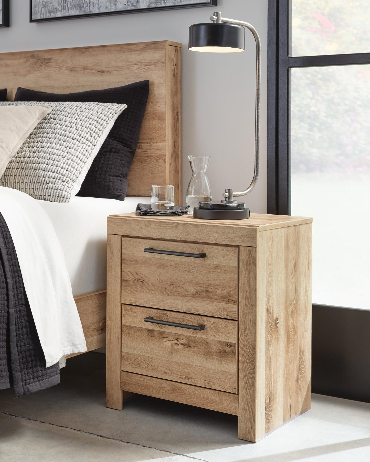 Hyanna  Panel Bed With 2 Side Storage, Dresser, Mirror And Nightstand
