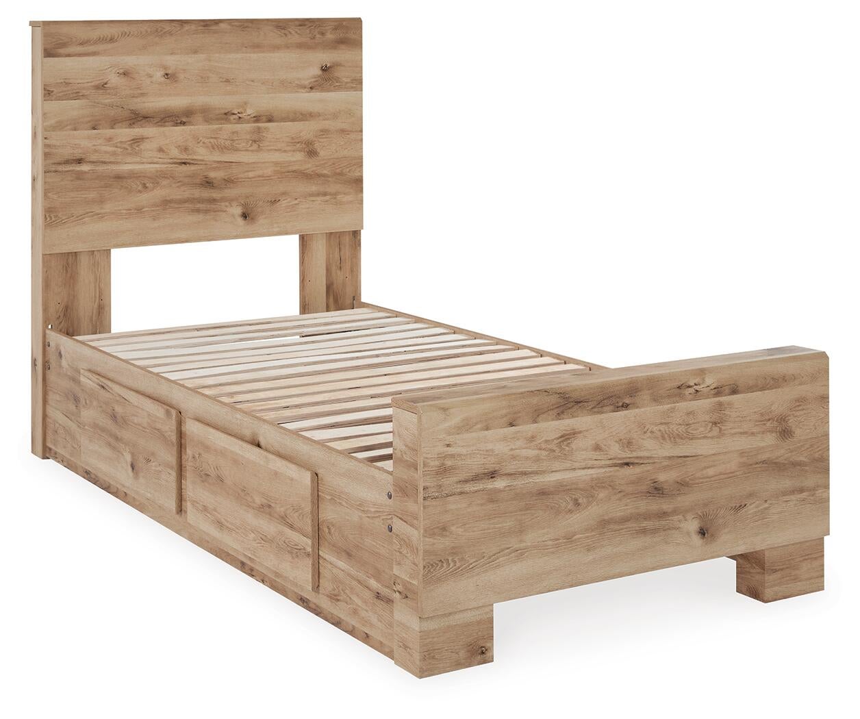 Hyanna  Panel Bed With 2 Side Storage, Dresser, Mirror And Nightstand