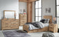Hyanna  Panel Bed With 2 Side Storage, Dresser, Mirror And Nightstand