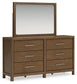 Cabalynn California  Panel Bed With Storage With Mirrored Dresser, Chest And Nightstand