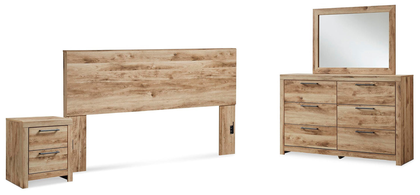 Hyanna  Panel Headboard, Dresser, Mirror And Nightstand