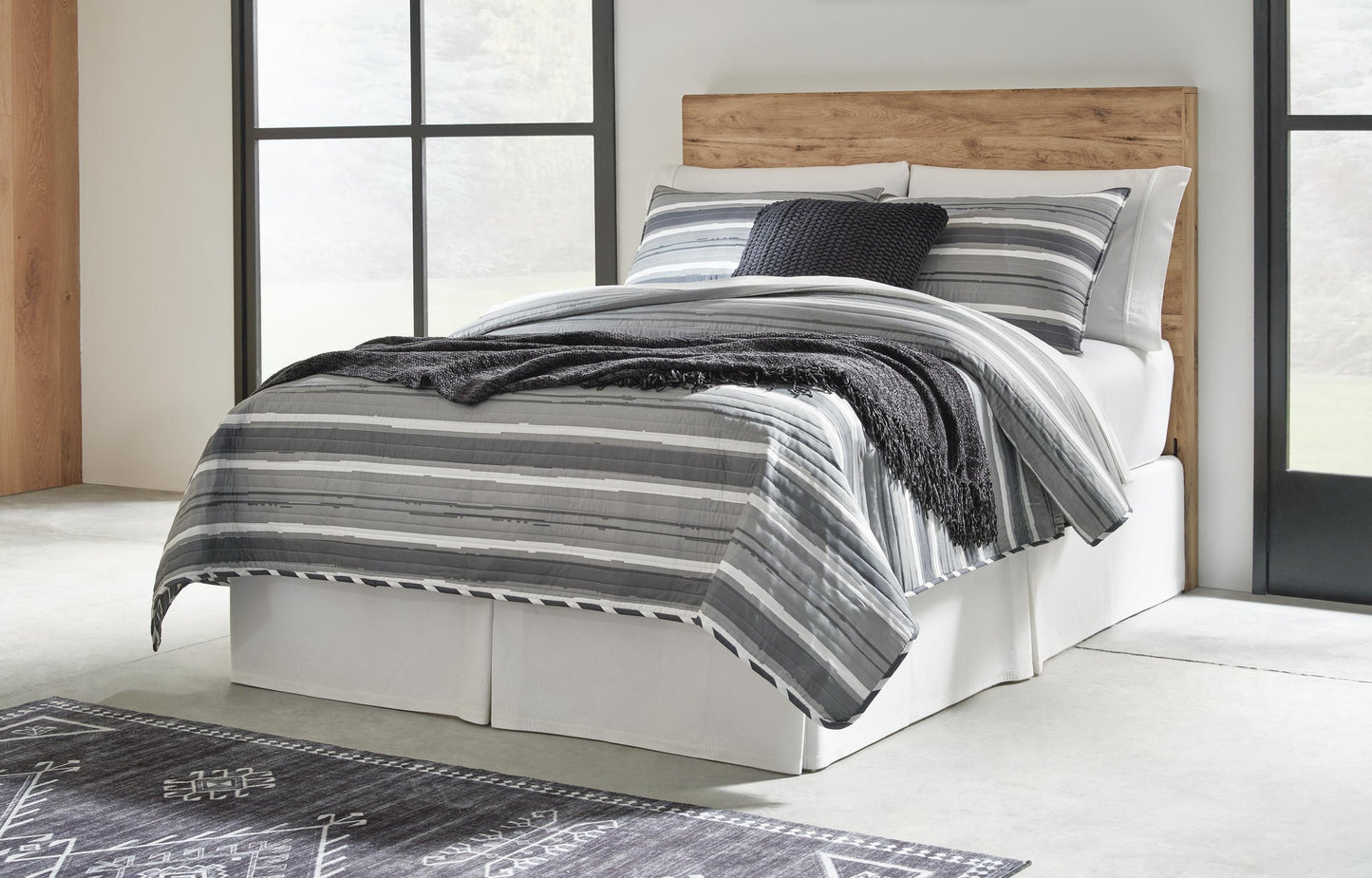 Hyanna  Panel Headboard, Dresser And Mirror