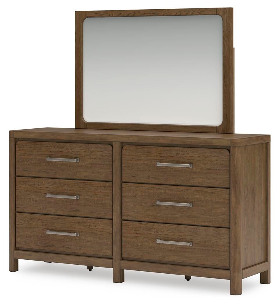 Cabalynn  Upholstered Bed With Mirrored Dresser