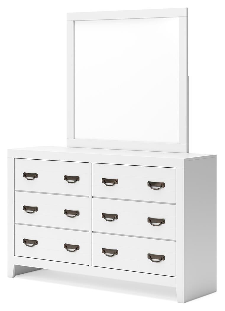 Binterglen  Panel Bed With Mirrored Dresser