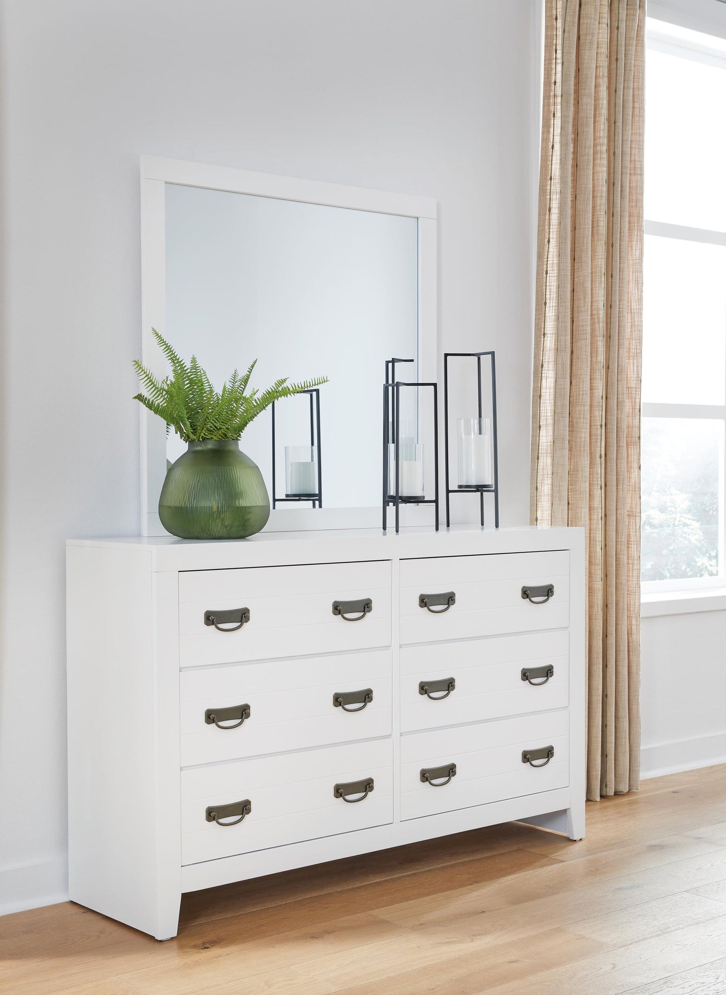 Binterglen  Panel Bed With Mirrored Dresser