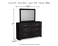 Belachime  Panel Bed With Mirrored Dresser