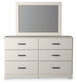 Stelsie  Panel Bed With Mirrored Dresser