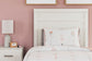 Stelsie  Panel Bed With Mirrored Dresser