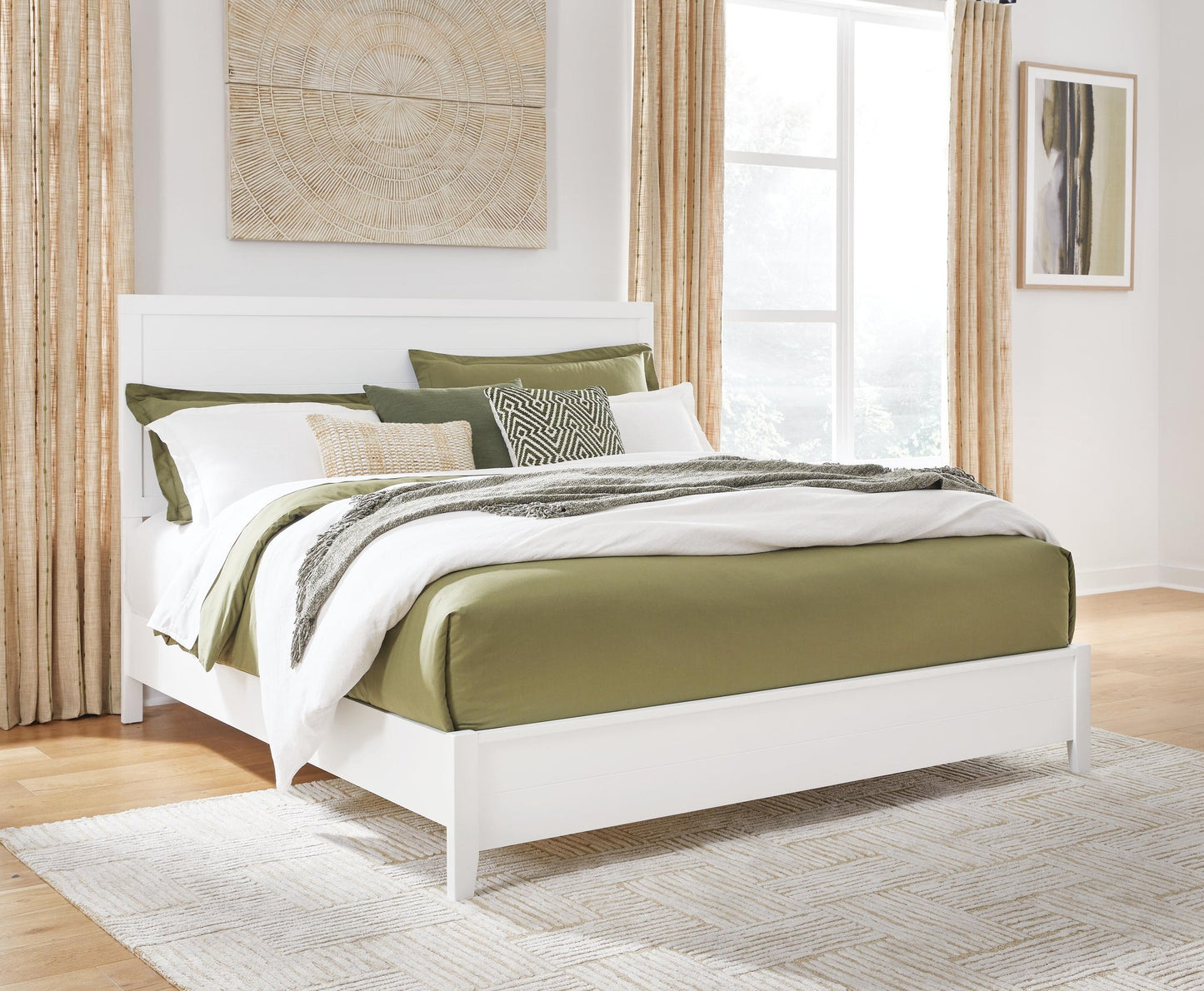 Binterglen  Panel Bed With Mirrored Dresser