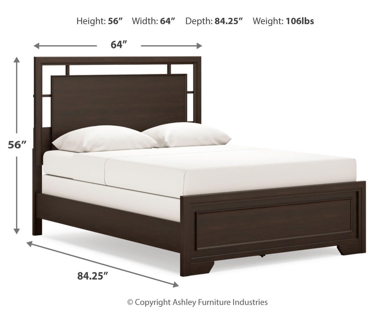 Covetown  Panel Bed With Mirrored Dresser