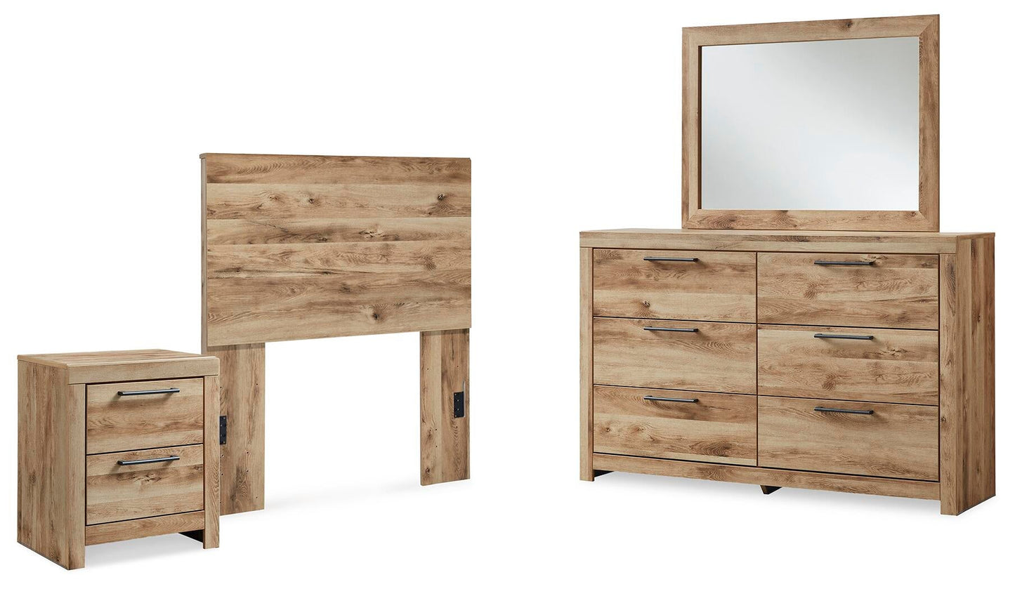 Hyanna  Panel Headboard, Dresser, Mirror And Nightstand