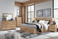 Hyanna  Panel Storage Bed With 2 Under Bed Storage Drawers, Dresser And Mirror