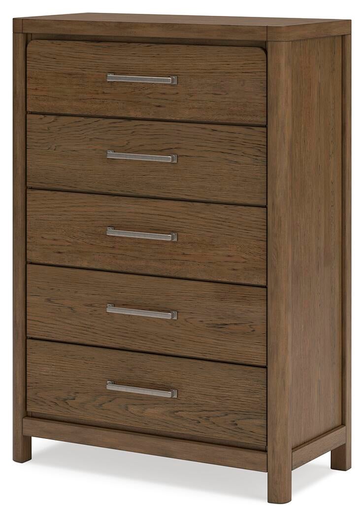 Cabalynn California  Upholstered Bed With Mirrored Dresser, Chest And Nightstand