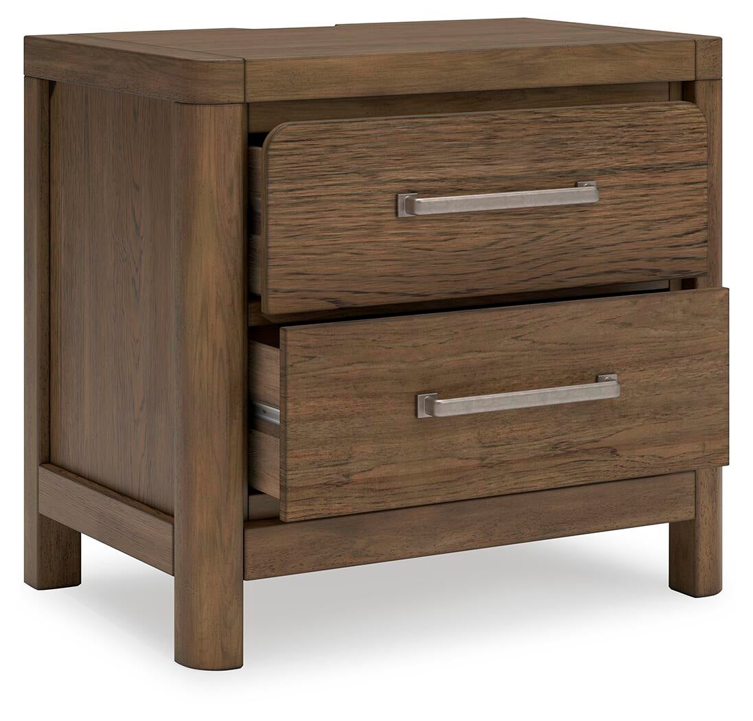 Cabalynn California  Upholstered Bed With Mirrored Dresser, Chest And Nightstand