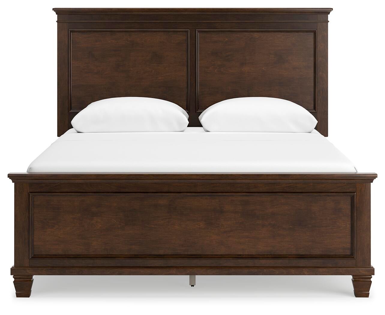 Danabrin  Panel Bed With Mirrored Dresser And Nightstand