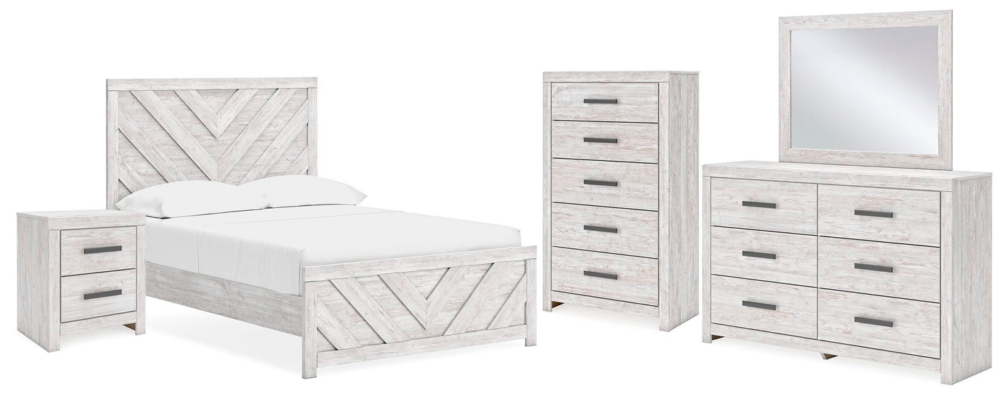 Cayboni  Panel Bed, Dresser, Mirror, Chest And Nightstand