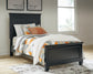 Lanolee  Panel Bed With Mirrored Dresser, Chest And Nightstand