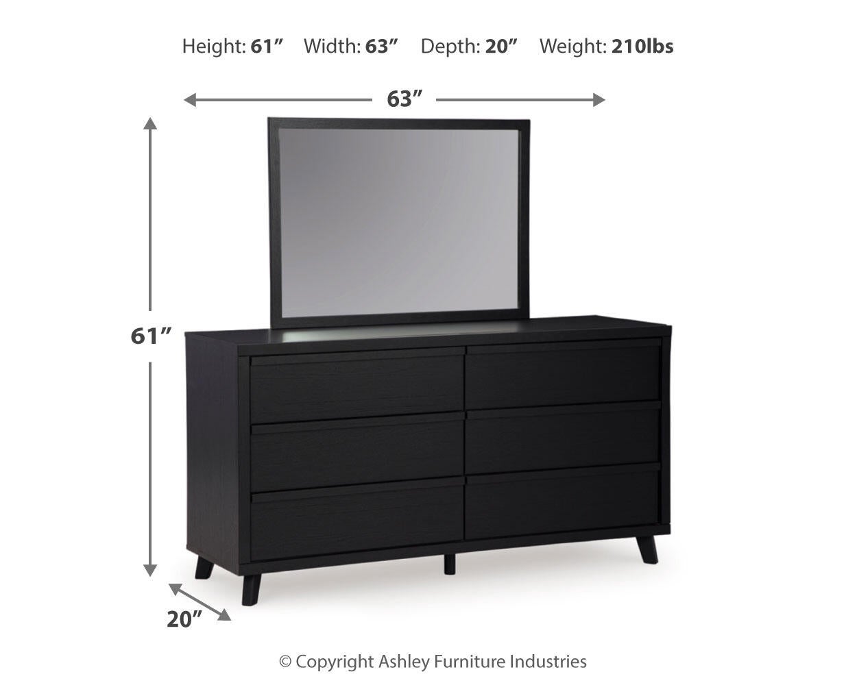Danziar  Panel Headboard, Dresser And Mirror