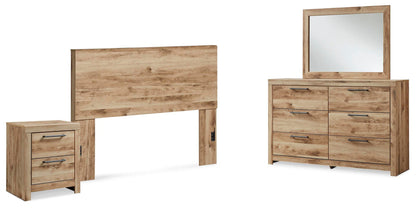Hyanna  Panel Headboard, Dresser, Mirror And Nightstand