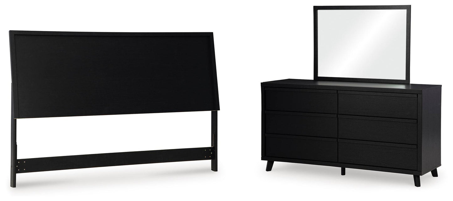 Danziar  Panel Headboard, Dresser And Mirror