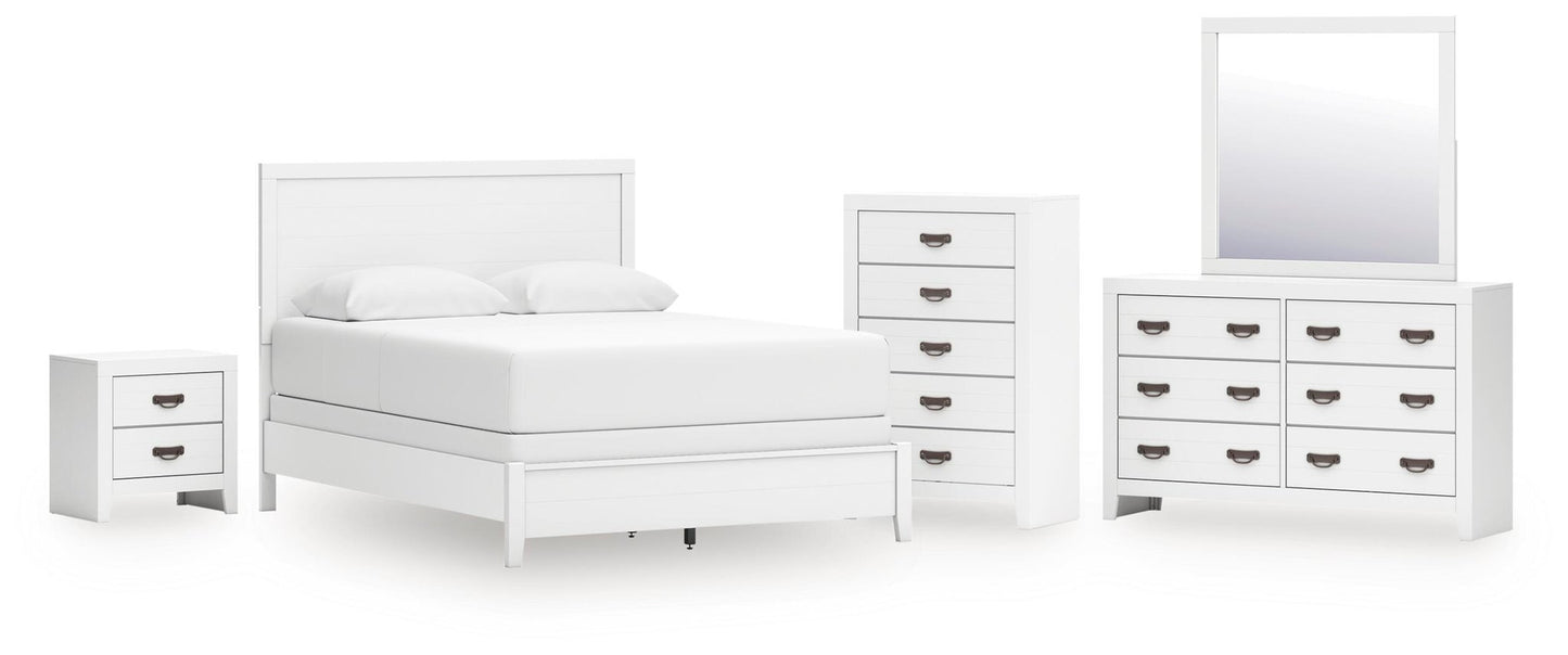 Binterglen  Panel Bed, Dresser, Mirror, Chest And Nightstand