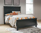 Lanolee  Panel Bed With Mirrored Dresser
