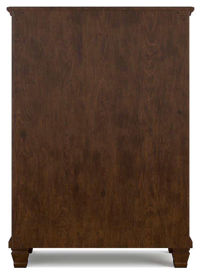 Danabrin California  Panel Bed With Mirrored Dresser, Chest And Nightstand