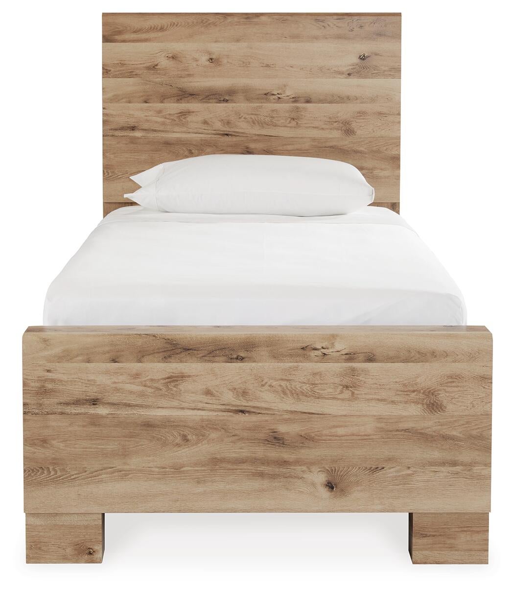 Hyanna  Panel Bed With 1 Side Storage, Dresser, Mirror And Nightstand